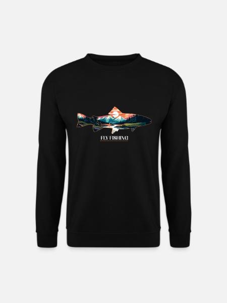 Fliegenfischen auf Forellen: Der zeitlose - Unisex Pullover - Schwarz