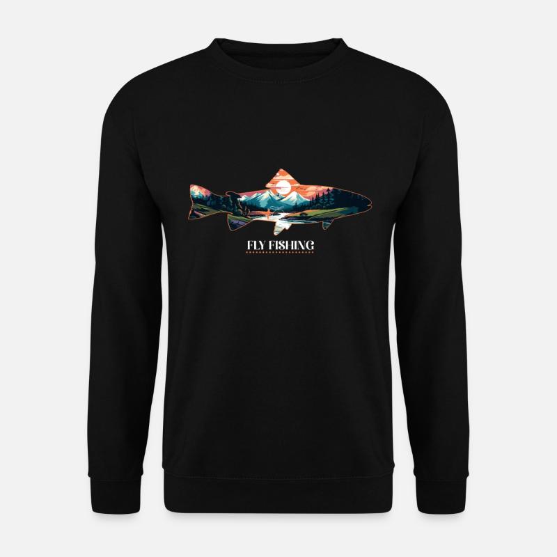 Fliegenfischen auf Forellen: Der zeitlose - Unisex Pullover - Schwarz