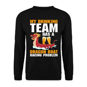 Drôle de problème de course de bateau-dragon de l’équipe de buveurs - Sweat-shirt Unisexe - noir - Devant - Alina (178cm) & Michal (187cm)