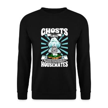 Les fantômes ne sont que des colocataires - chasseurs de fantômes - Sweat-shirt Unisexe - noir - Devant - Alina (178cm) & Michal (187cm)