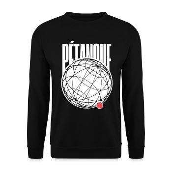 PETANQUE JEU DE BOULES GRAPHIQUE MODERNE - Sweat-shirt Unisexe - noir - Devant - Alina (178cm) & Michal (187cm)