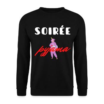 SOIREE PYJAMA LICORNE DODO - Sweat-shirt Unisexe - noir - Devant - Alina (178cm) & Michal (187cm)