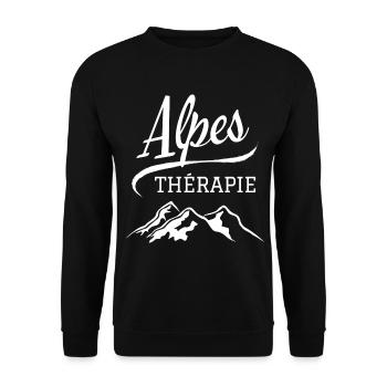 ALPES THERAPIE - Sweat-shirt Unisexe - noir - Devant - Alina (178cm) & Michal (187cm)