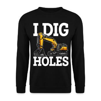 Funny Excavator Driver Heavy Equipment HEO - Unisex Sweatshirt - black - Front - Alina (178cm) & Michal (187cm)