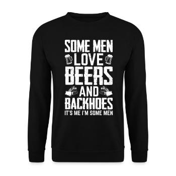 Drôle d’opérateur de pelle HEO - Sweat-shirt Unisexe - noir - Devant - Alina (178cm) & Michal (187cm)