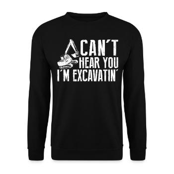 Drôle de conducteur d’excavatrice Équipement lourd HEO - Sweat-shirt Unisexe - noir - Devant - Alina (178cm) & Michal (187cm)