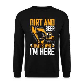 Drôle d’opérateur de pelle HEO - Sweat-shirt Unisexe - noir - Devant - Alina (178cm) & Michal (187cm)