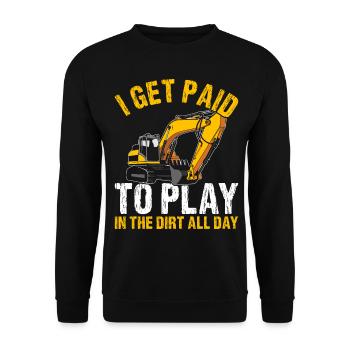 Drôle d’opérateur de pelle HEO - Sweat-shirt Unisexe - noir - Devant - Alina (178cm) & Michal (187cm)