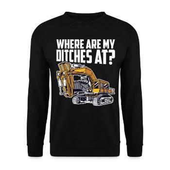 Funny excavator operator HEO - Unisex Sweatshirt - black - Front - Alina (178cm) & Michal (187cm)