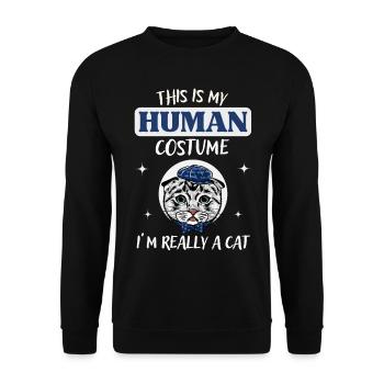 Costume Humain Chat Déguisement - Sweat-shirt Unisexe - noir - Devant - Alina (178cm) & Michal (187cm)