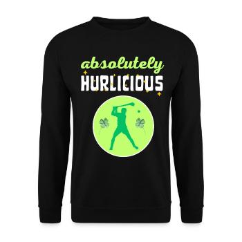 Absolutely Hurlicious Hurling Player - Unisex Sweatshirt - black - Front - Alina (178cm) & Michal (187cm)