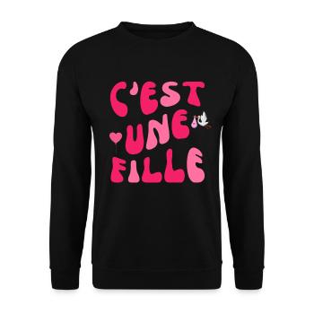 C'est une fille grossesse enceinte bébé - Sweat-shirt Unisexe - noir - Devant - Alina (178cm) & Michal (187cm)