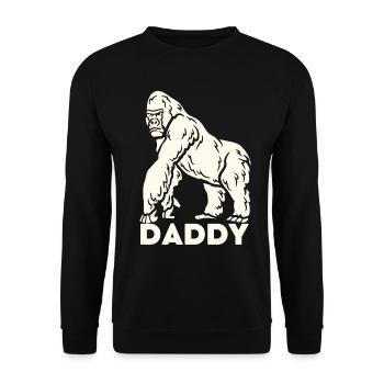 Papa Gorilla Beschützender Vater - Unisex Pullover - Schwarz - Vorne - Alina (178cm) & Michal (187cm)