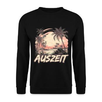 Auszeit Urlaub Hängematte Strand - Unisex Pullover - Schwarz - Vorne - Alina (178cm) & Michal (187cm)