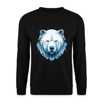 Eisbär Polarbär Naturschutz Klima - Unisex Pullover - Schwarz - Vorne - Alina (178cm) & Michal (187cm)