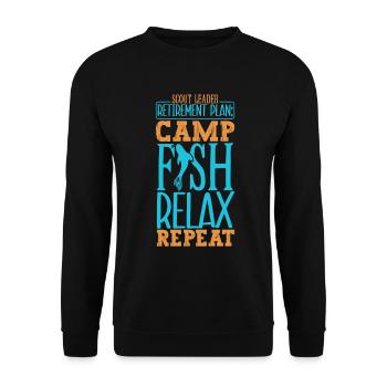 Plans for retirement - camping and fishing - Unisex Sweatshirt - black - Front - Alina (178cm) & Michal (187cm)