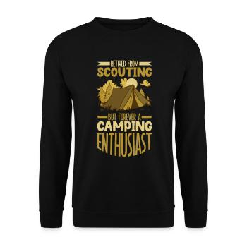 Retired Boy Scouts - Camping Enthusiast - Unisex Sweatshirt - black - Front - Alina (178cm) & Michal (187cm)