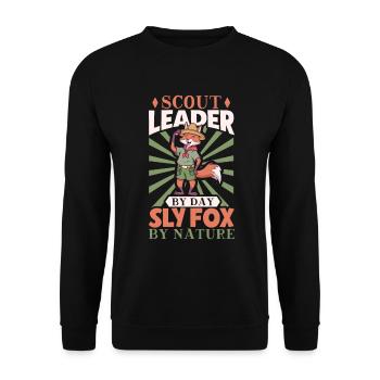 Fox - Boy Scout Teacher - Unisex Sweatshirt - black - Front - Alina (178cm) & Michal (187cm)