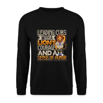 Lion - Scout Instructor - Unisex Sweatshirt - black - Front - Alina (178cm) & Michal (187cm)