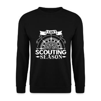 Ich kann nicht - es ist Pfadfinder Saison - Unisex Pullover - Schwarz - Vorne - Alina (178cm) & Michal (187cm)