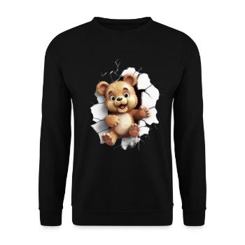 Niedlicher Bär für Kinder für Kinder - Unisex Pullover - Schwarz - Vorne - Alina (178cm) & Michal (187cm)