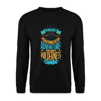Jesus Helps the Boy Scout - Unisex Sweatshirt - black - Front - Alina (178cm) & Michal (187cm)
