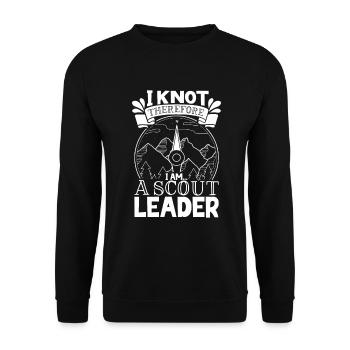 I make knots - I'm the Boy Scout teacher - Unisex Sweatshirt - black - Front - Alina (178cm) & Michal (187cm)