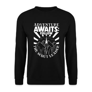 The adventure awaits - Scout supervisor - Unisex Sweatshirt - black - Front - Alina (178cm) & Michal (187cm)