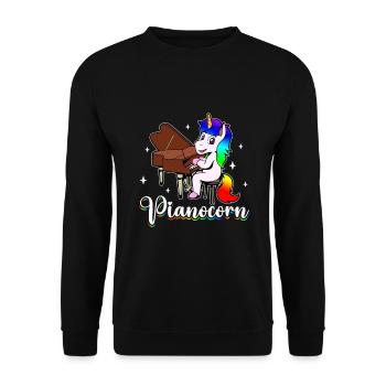 Pianocorn - Licorne au piano - Sweat-shirt Unisexe - noir - Devant - Alina (178cm) & Michal (187cm)