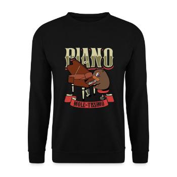 Piano Mole-tissimo - Mole at the Piano - Unisex Sweatshirt - black - Front - Alina (178cm) & Michal (187cm)
