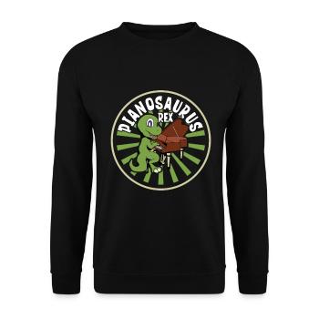 Pianosaurus Rex - TREX au piano - Sweat-shirt Unisexe - noir - Devant - Alina (178cm) & Michal (187cm)