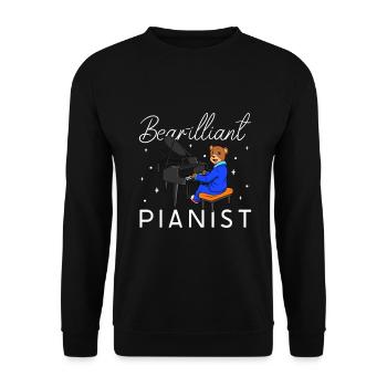 Pianiste Bear-illiant - Bär am Klavier - Sweat-shirt Unisexe - noir - Devant - Alina (178cm) & Michal (187cm)