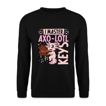 Axolotl au piano - Sweat-shirt Unisexe - noir - Devant - Alina (178cm) & Michal (187cm)