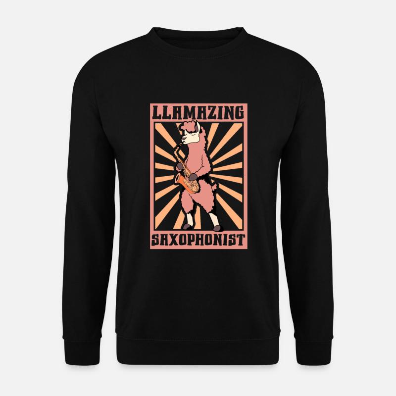 Lama Saxophoniste - Sweat-shirt Unisexe - noir