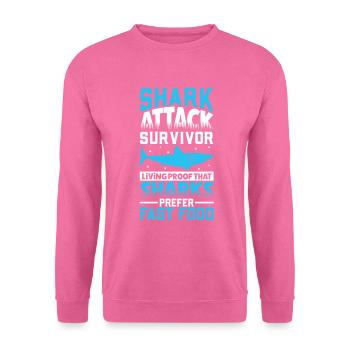Les requins aiment la restauration rapide - attaque de requin - Sweat-shirt Unisexe - rose - Devant