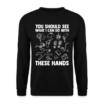 Drôle de scientifique médico-légal - Sweat-shirt Unisexe - noir - Devant - Alina (178cm) & Michal (187cm)