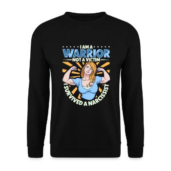 Fighter and not a victim - narcissism survivor - Unisex Sweatshirt - black - Front - Alina (178cm) & Michal (187cm)