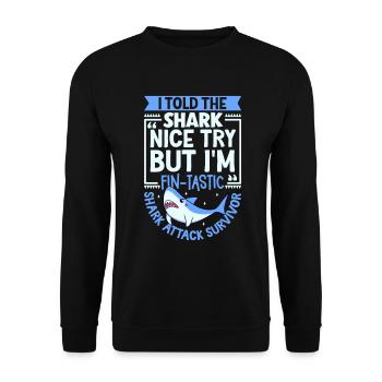Survivants d’une attaque de requin - Sweat-shirt Unisexe - noir - Devant - Alina (178cm) & Michal (187cm)