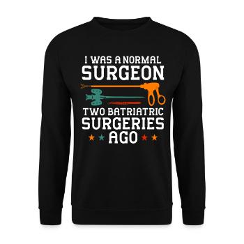 Funny stomach - Unisex Sweatshirt - black - Front - Alina (178cm) & Michal (187cm)