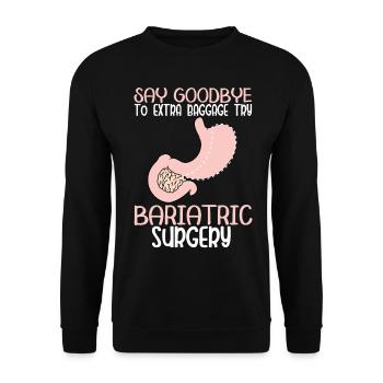 Funny stomach - Unisex Sweatshirt - black - Front - Alina (178cm) & Michal (187cm)