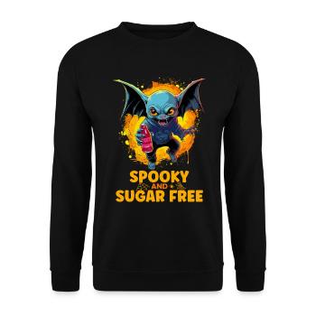 Diabetiker Halloween Fledermaus Kostüm Spooky & - Unisex Pullover - Schwarz - Vorne - Alina (178cm) & Michal (187cm)