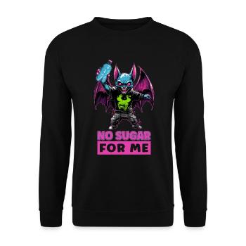 Diabetiker-Halloween-Fledermaus Kein Zucker für - Unisex Pullover - Schwarz - Vorne - Alina (178cm) & Michal (187cm)