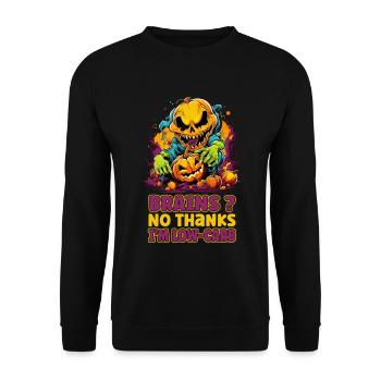 Citrouille diabétique pour Halloween : Le Low Carb - Sweat-shirt Unisexe - noir - Devant - Alina (178cm) & Michal (187cm)