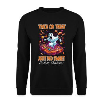 Trick or Treat, Just No Sweet Diabetes Awareness - Unisex Sweatshirt - black - Front - Alina (178cm) & Michal (187cm)