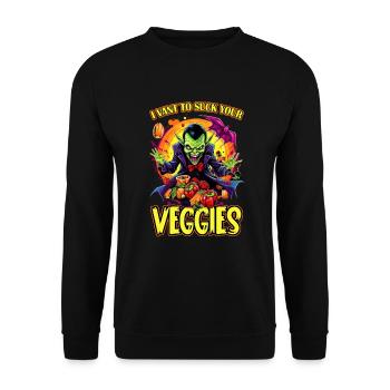 Halloween Vampire Suck Veggies : L'effroi au - Sweat-shirt Unisexe - noir - Devant - Alina (178cm) & Michal (187cm)