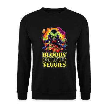 Le vampire d'Halloween mange de bons légumes - Sweat-shirt Unisexe - noir - Devant - Alina (178cm) & Michal (187cm)