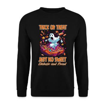 Trick or Treat Just No Sweet for Diabetes - Unisex Sweatshirt - black - Front - Alina (178cm) & Michal (187cm)