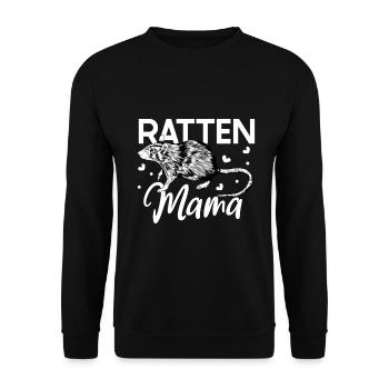 Rattenliebhaber - Ratten Mama - Unisex Pullover - Schwarz - Vorne - Alina (178cm) & Michal (187cm)