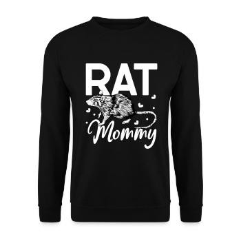 Rattenbesitzer - Ratten Mama - Unisex Pullover - Schwarz - Vorne - Alina (178cm) & Michal (187cm)