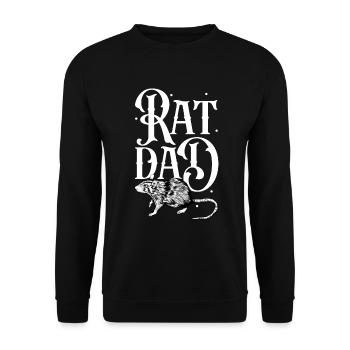 Rattenbesitzer - Ratten Papa - Unisex Pullover - Schwarz - Vorne - Alina (178cm) & Michal (187cm)